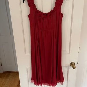 Elie Tahari Size 8 Red Silk Dress